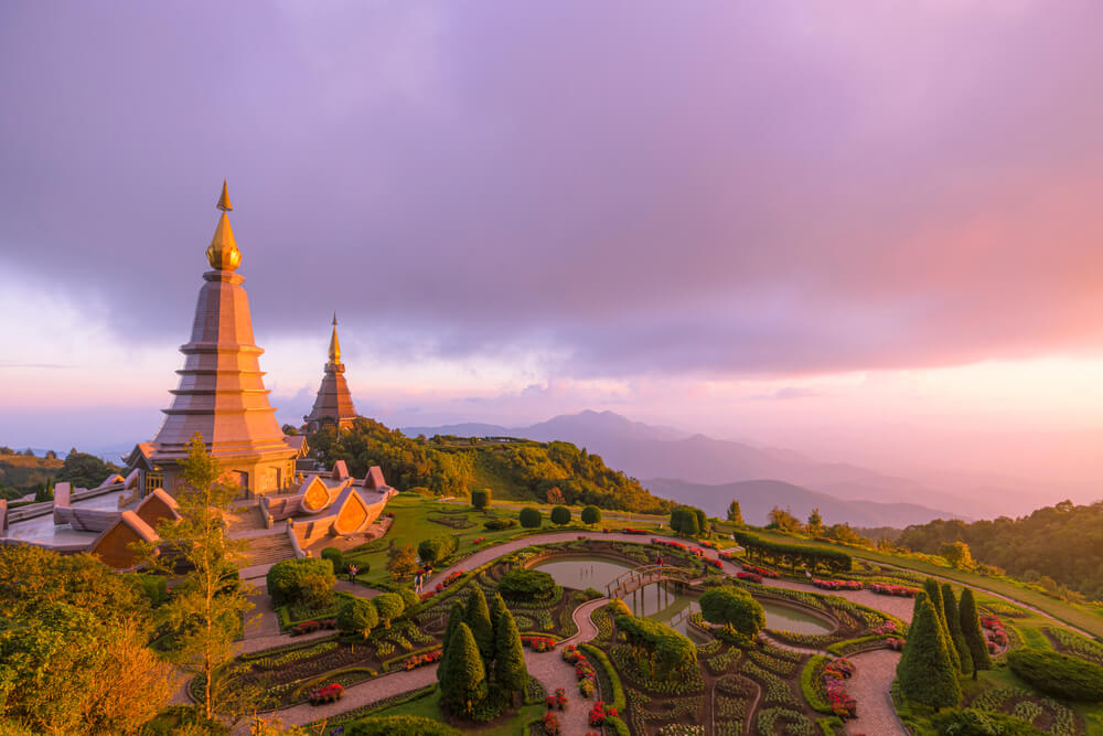 Chiang Mai, Thailand, Doi Inthanon at sunset
